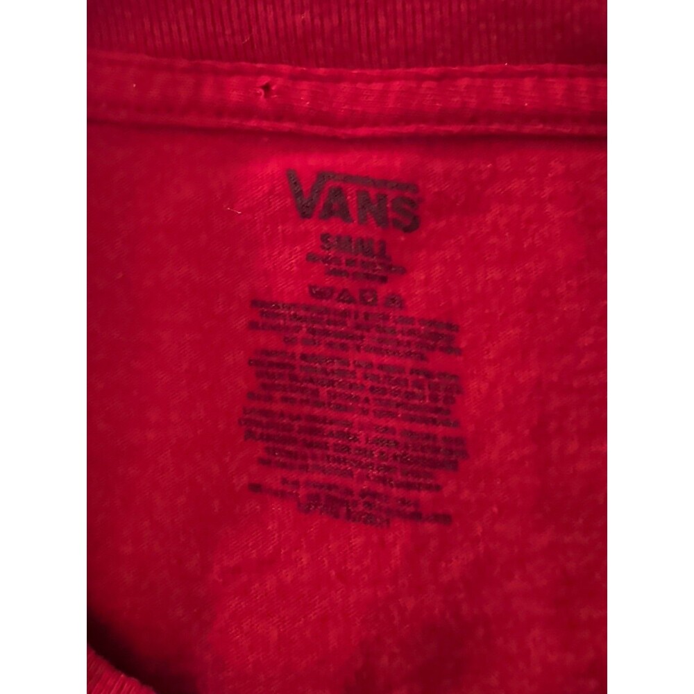 Y2K Inspired Vans Shirt Small Red Graphic Streetwear Skating Short Sleeve - Picture 6 of 10